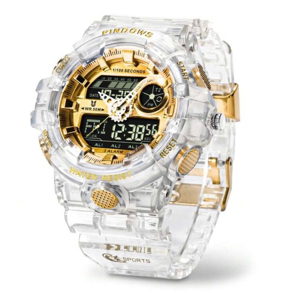 Fashion Jewelry Mens Translucent Water Resistant Watch 3 Alarms. Cool & … - Picture 4 of 6